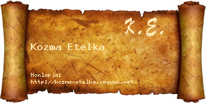 Kozma Etelka névjegykártya